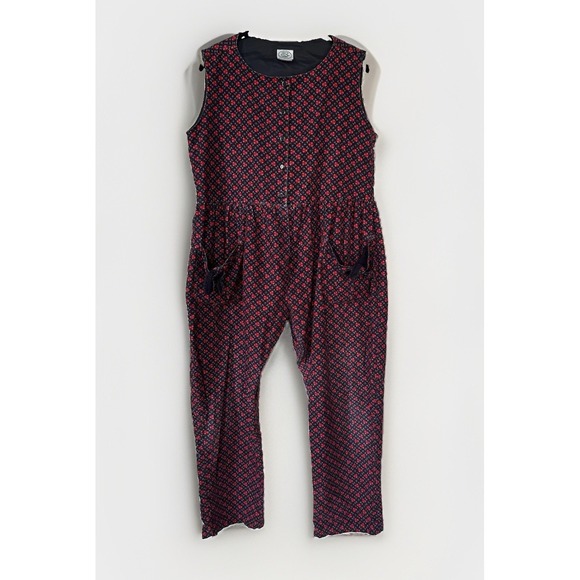Laura Ashley Pants - VTG 90s Laura Ashley jumpsuit 100% Cotton Relaxed Fit Cottagecore XL READ
